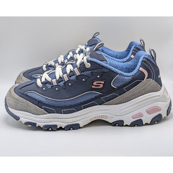 Skechers D’Lites Sneakers Womens 8 Navy Blue & Pink SN11947W Shoes Walking - Picture 4 of 7